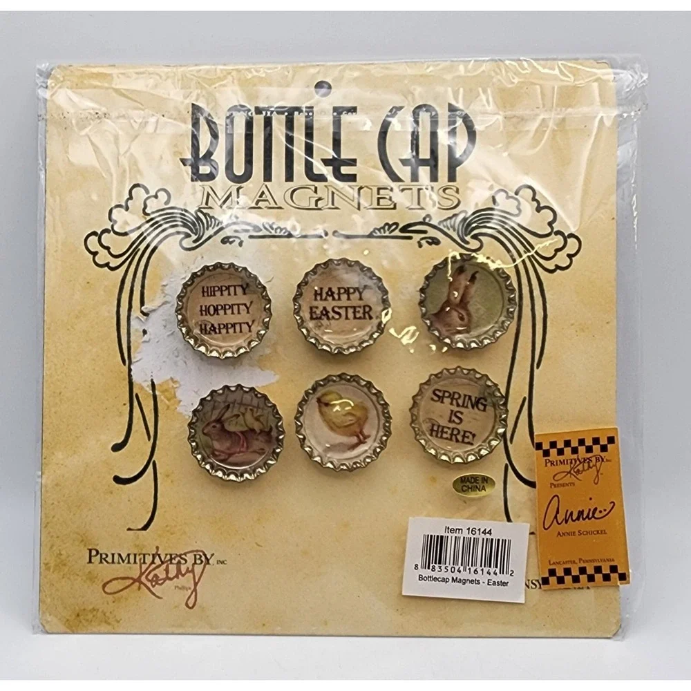 Primitives By Kelly Bottle Cap Magnets Vintage Easter‎